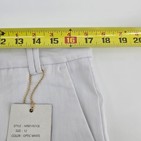 Zac & Rachel Womens Optic White Stretch Ankle Pants (capris) Size 12 NWT - Picture 7 of 7